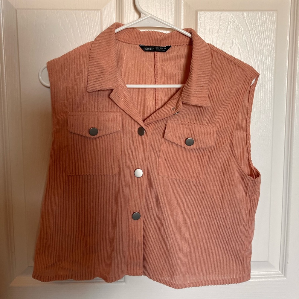 Pink corduroy vest